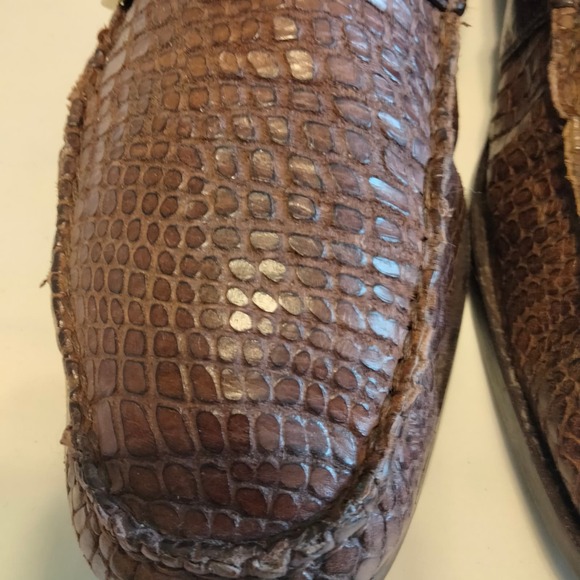 Donald Pliner Nevil Brown Embossed Leather Mens Loafer Shoes 11.5 main image 10